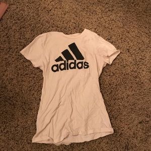 Adidas white logo tee